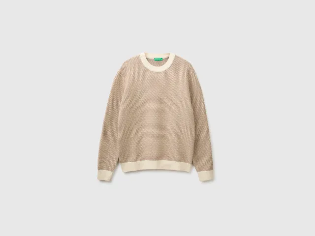 United Colors of Benetton Maglione Jacquard Lana Cotone L