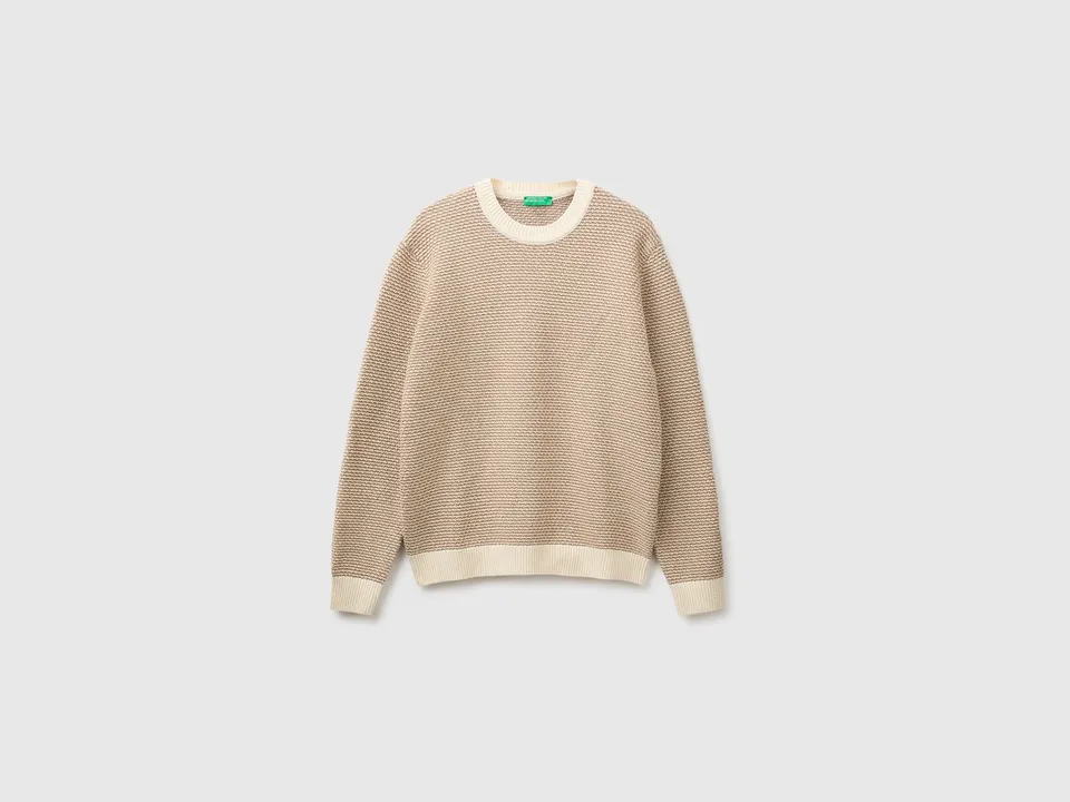 United Colors of Benetton Maglione Jacquard Lana Cotone L