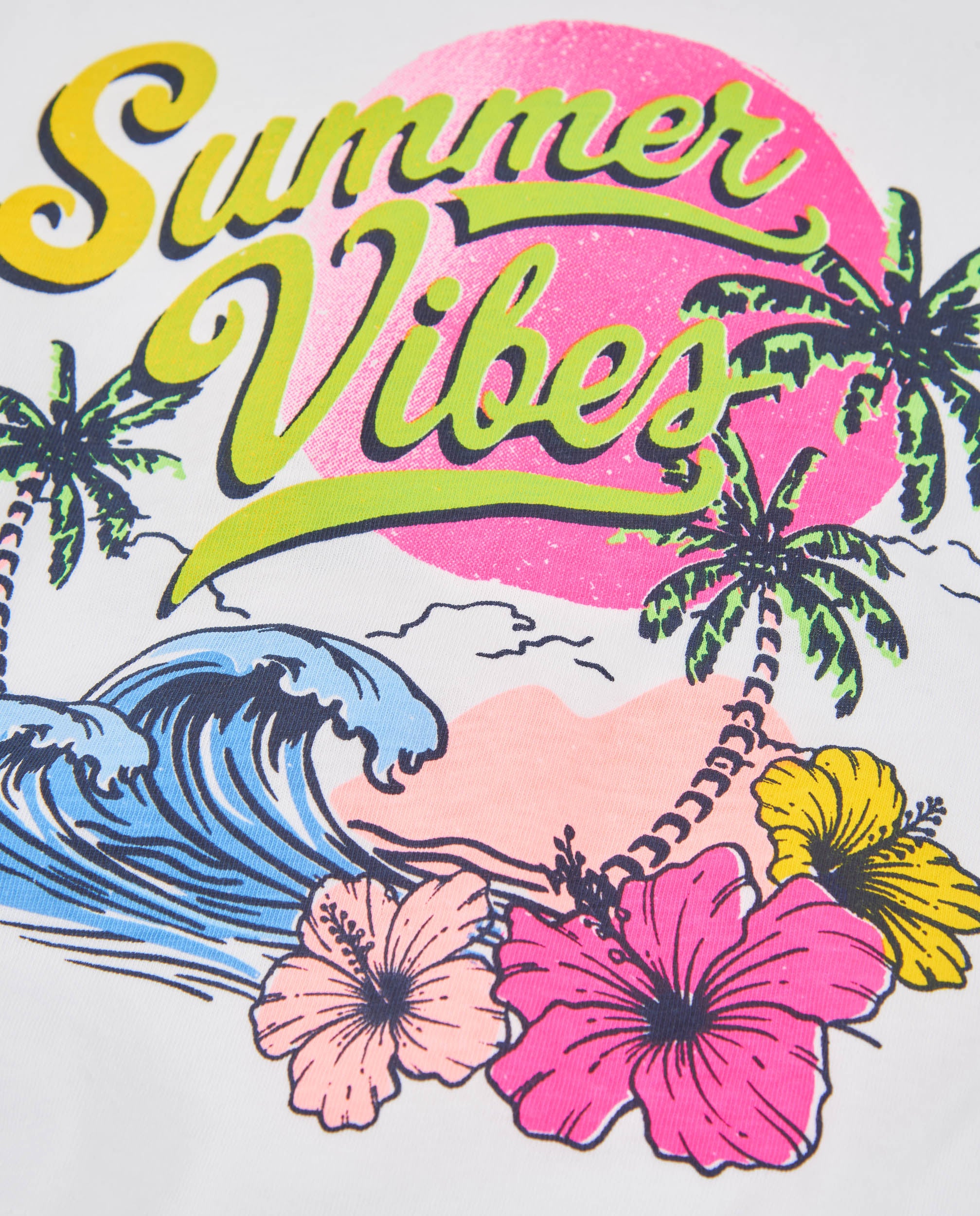 TucTuc Magliette T-Shirt Bambina Bianco Summer Vibes Cotone