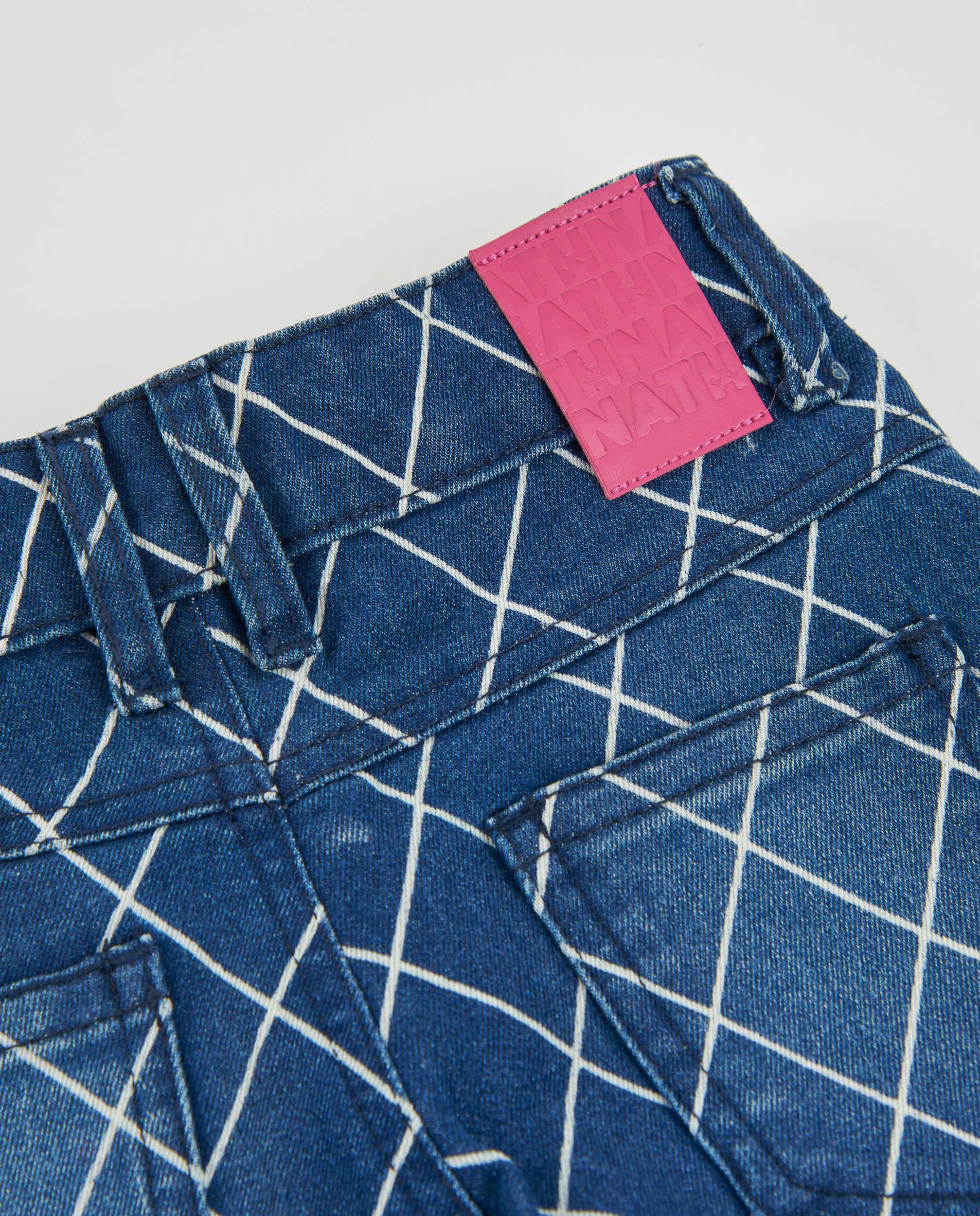 TucTuc Pantaloni Jeans Bambina stampa geometrica blu