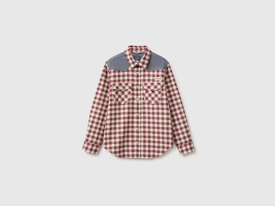 United Colors of Benetton Camicia Flanella Quadri Oversize S Cotone