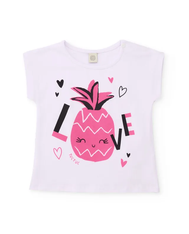 TucTuc Magliette t-shirt ananas bianca cotone