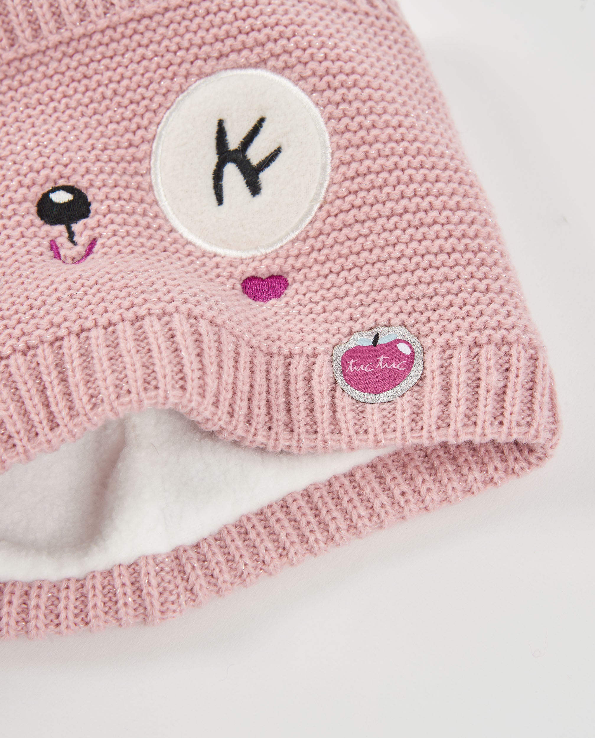 TucTuc Accessori Set Bimba Berretto+Collo Tricot Rosa 44-54