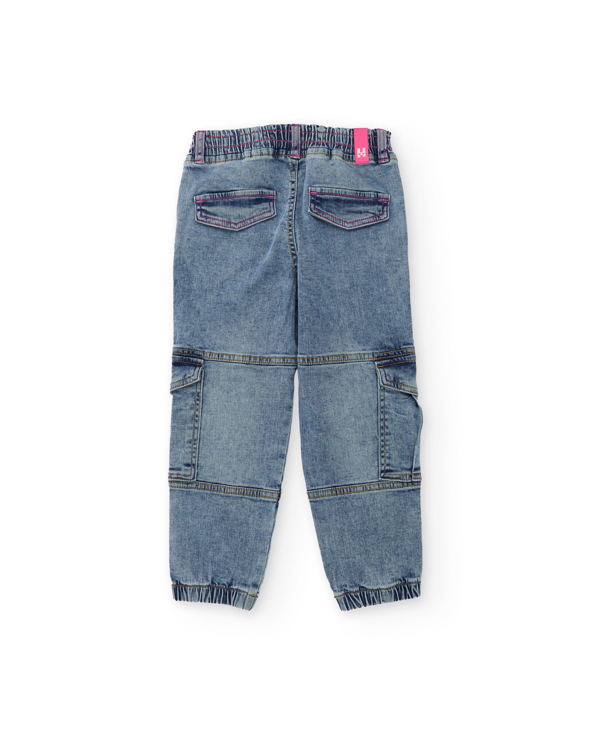 TucTuc Pantaloni cargo denim jeans bambina blu