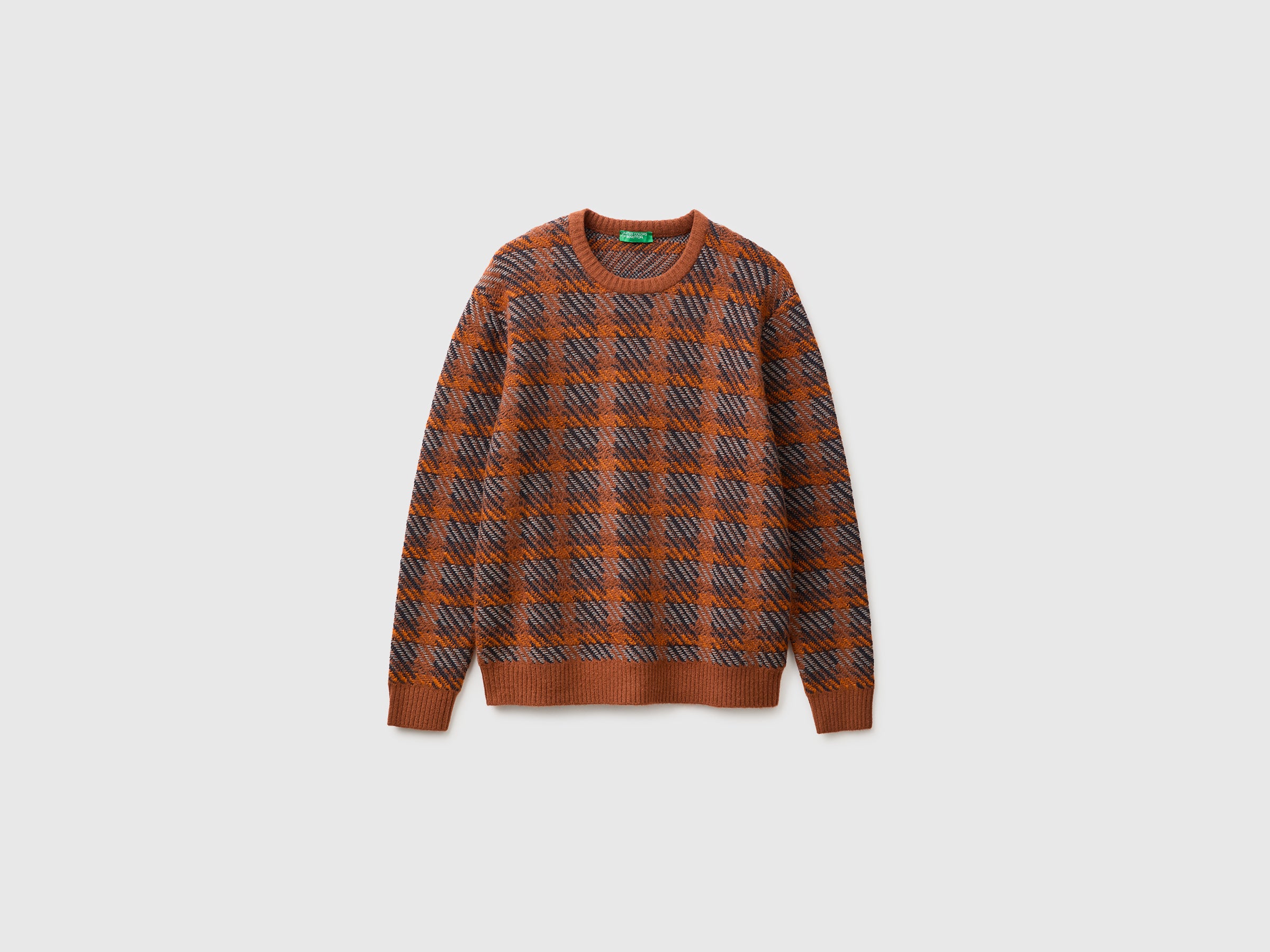 United Colors of Benetton Sweaters maglione tartan cotone M