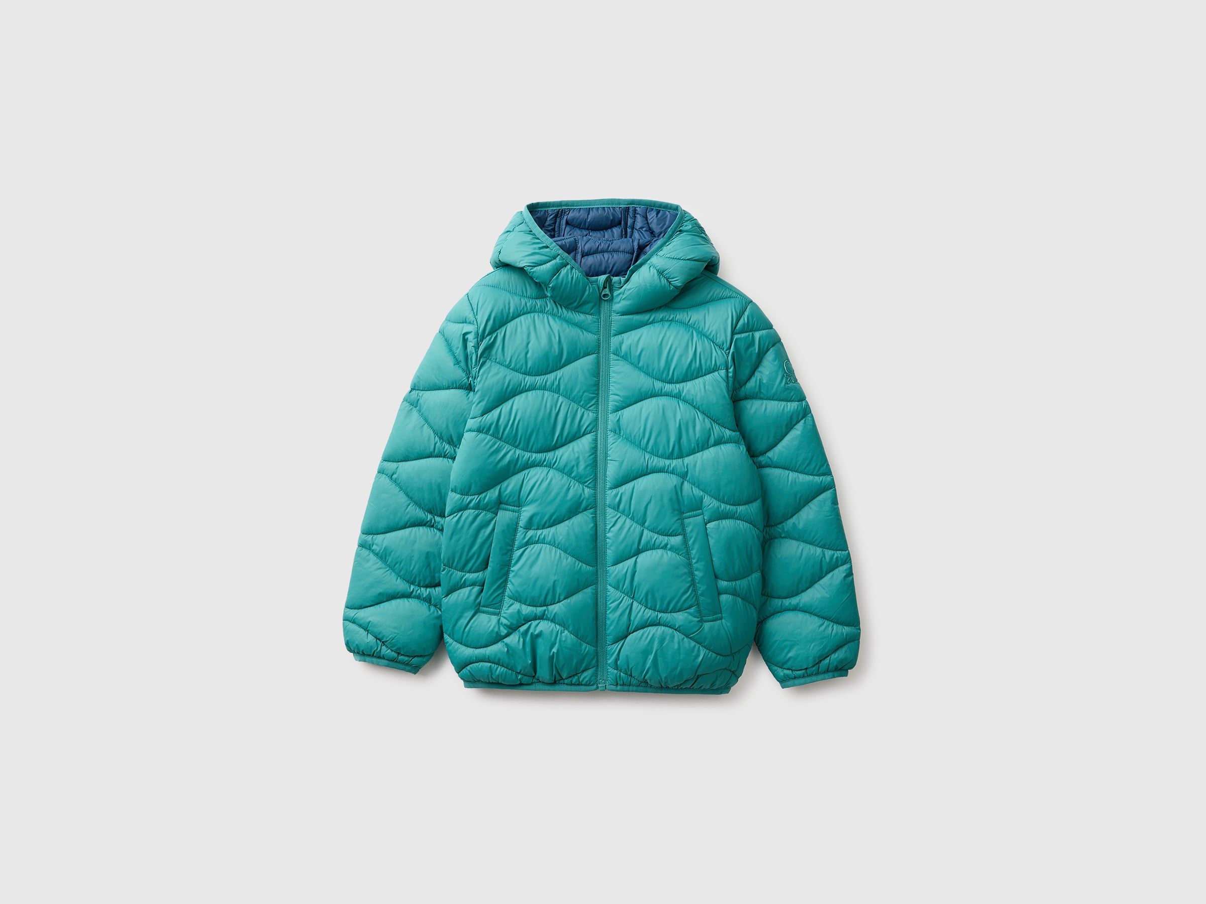 United Colors of Benetton giacca imbottita cappuccio nylon duck free