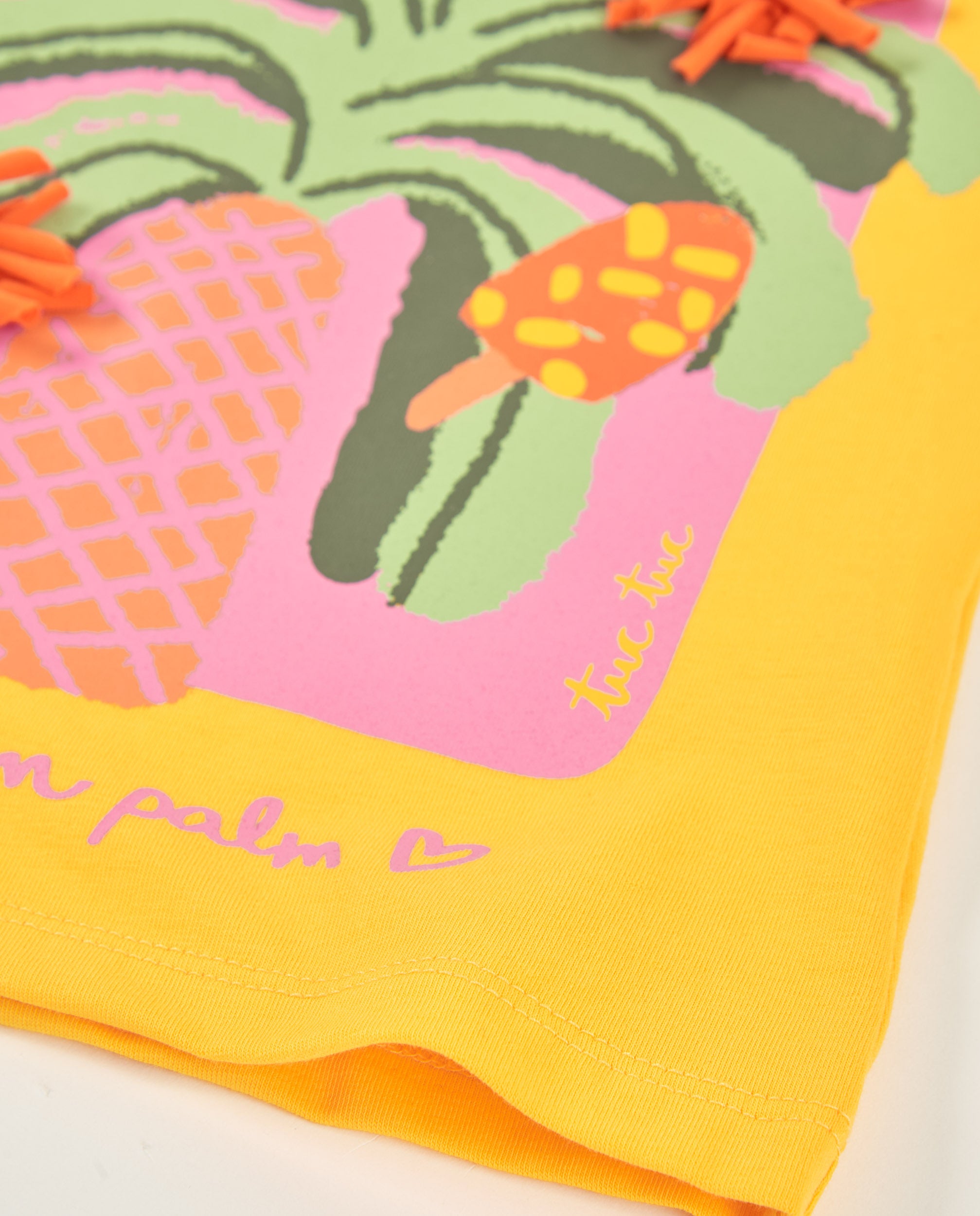 TucTuc Magliette T-Shirt Gialla Bimba Palma Cotone
