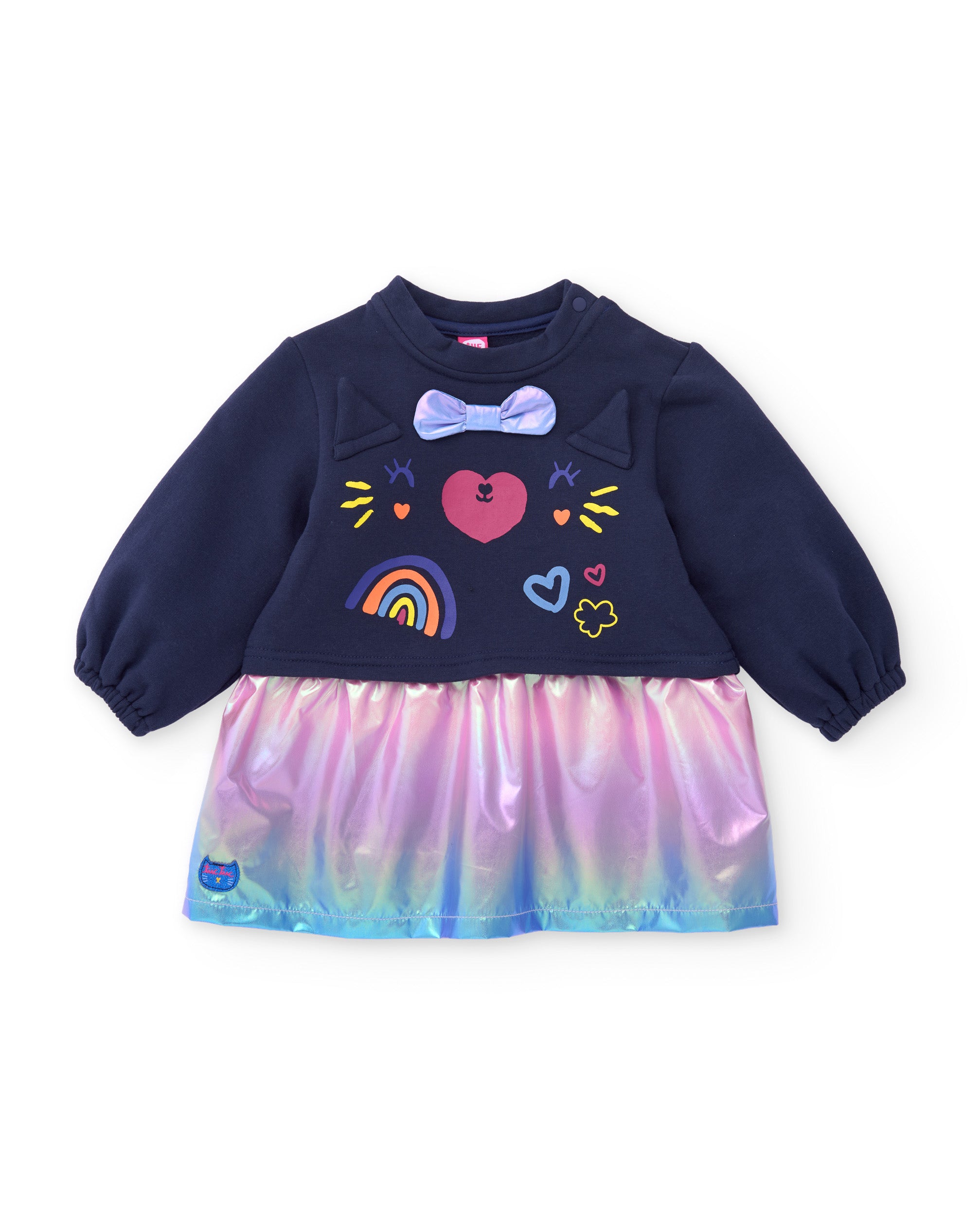 TucTuc Vestiti Vestito Felpa Bambina Navy Gatto Caldo