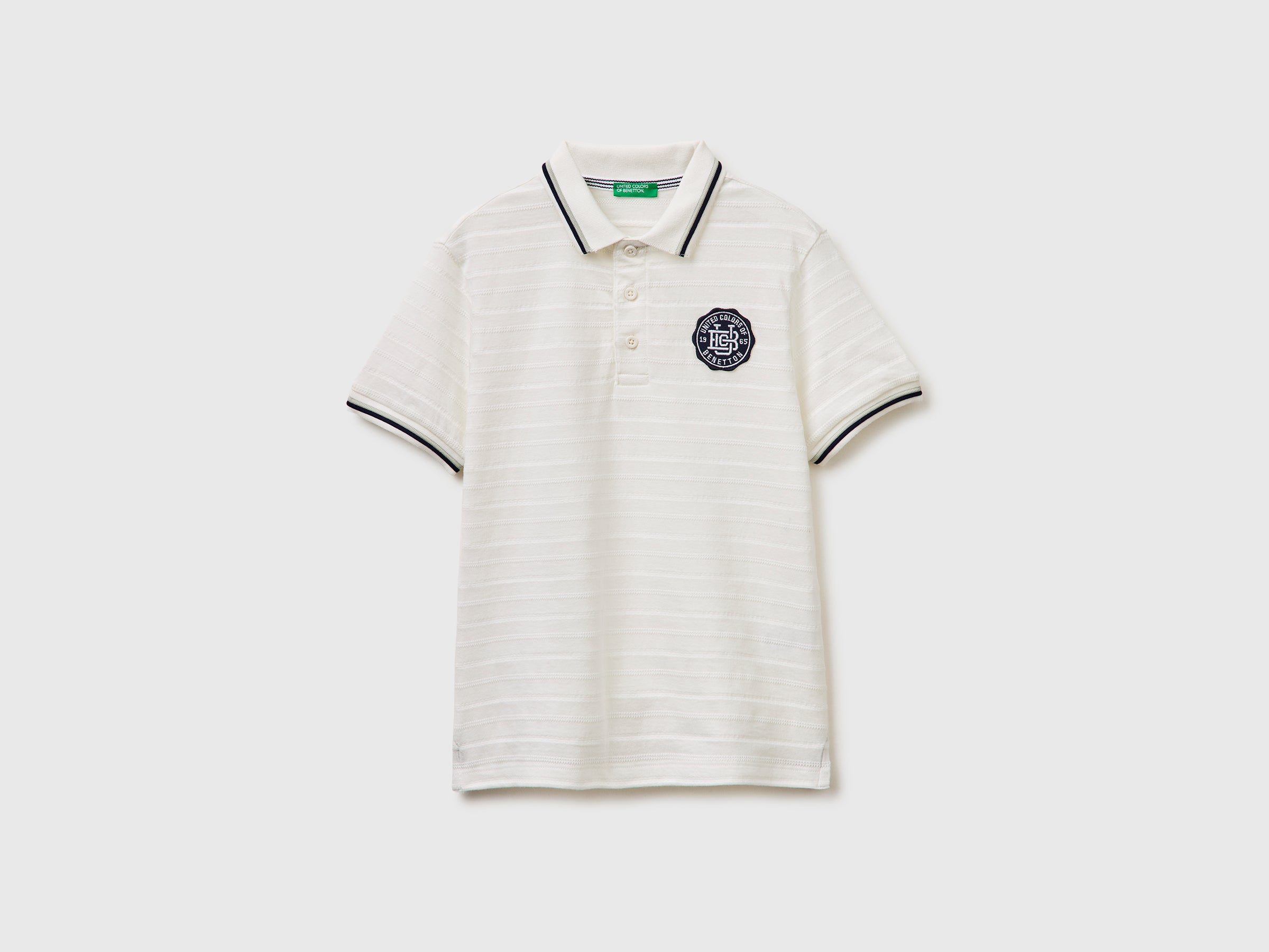 United Colors of Benetton Polos Striped polo patch polo righe cotone