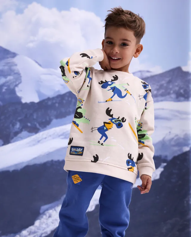 TucTuc Pantaloni tuta bambino blu felpa tasca stampa