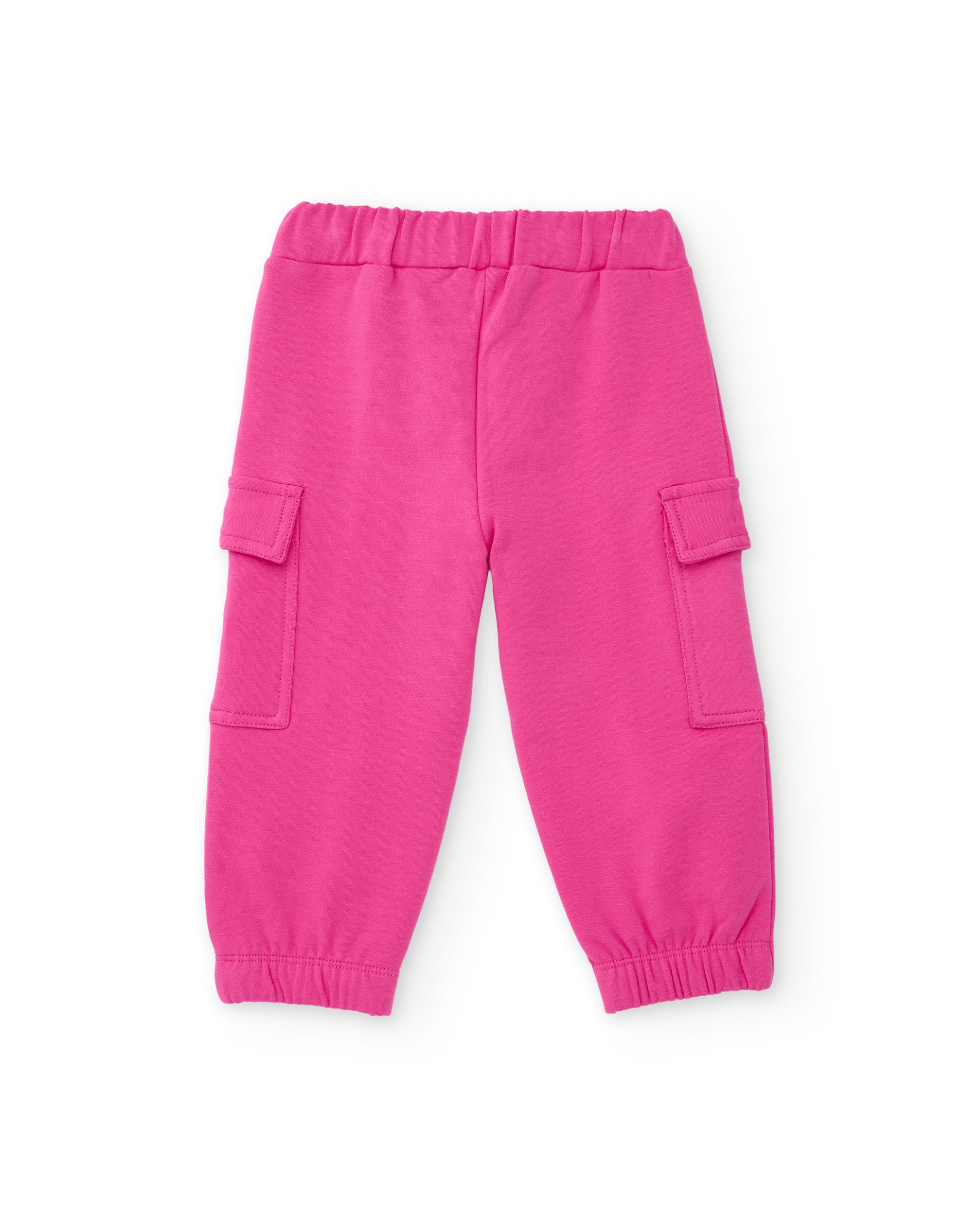 TucTuc Pantaloni felpa bambina rosa cargo vita elastica