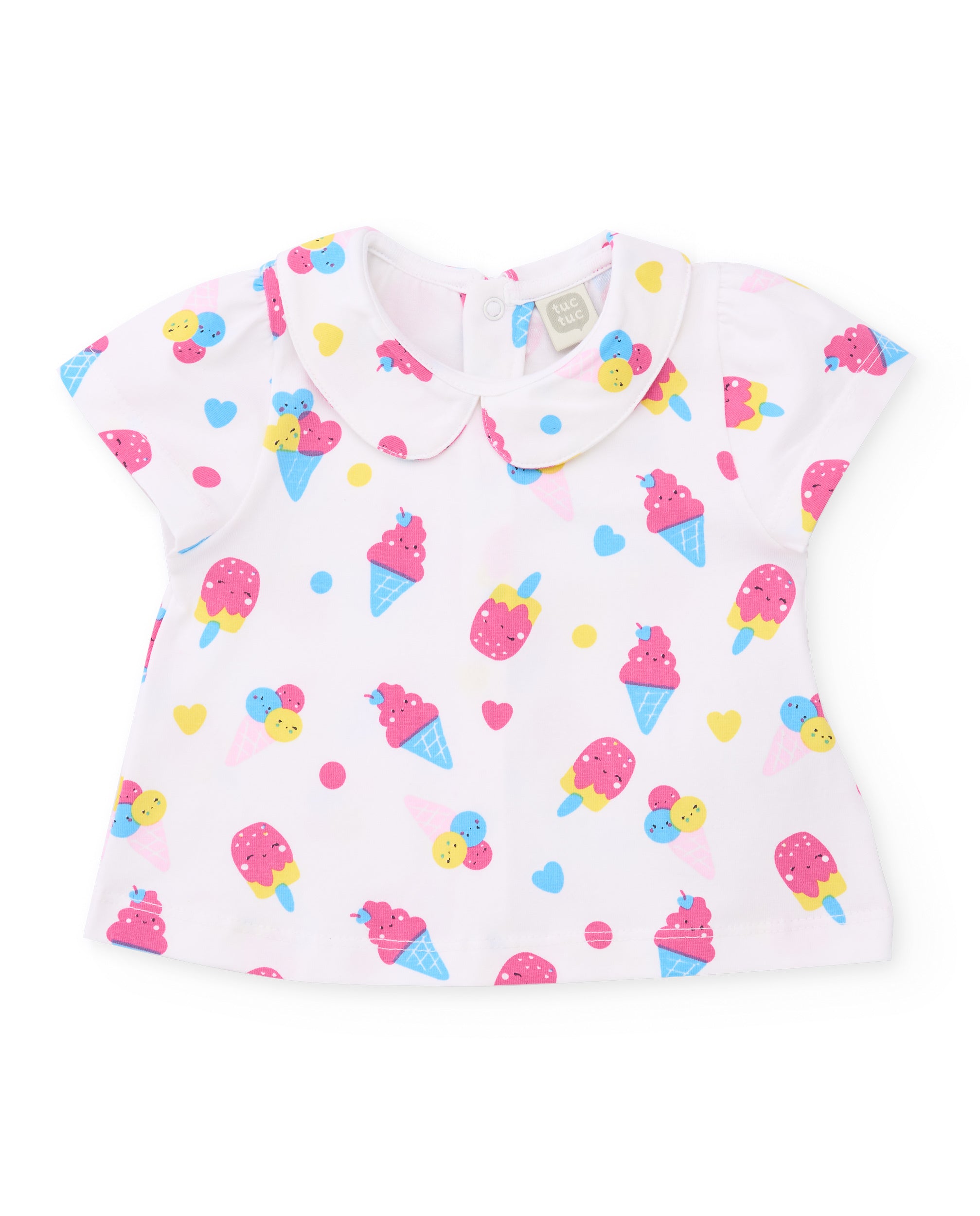 TucTuc Completi completo neonata bianco stampa gelati