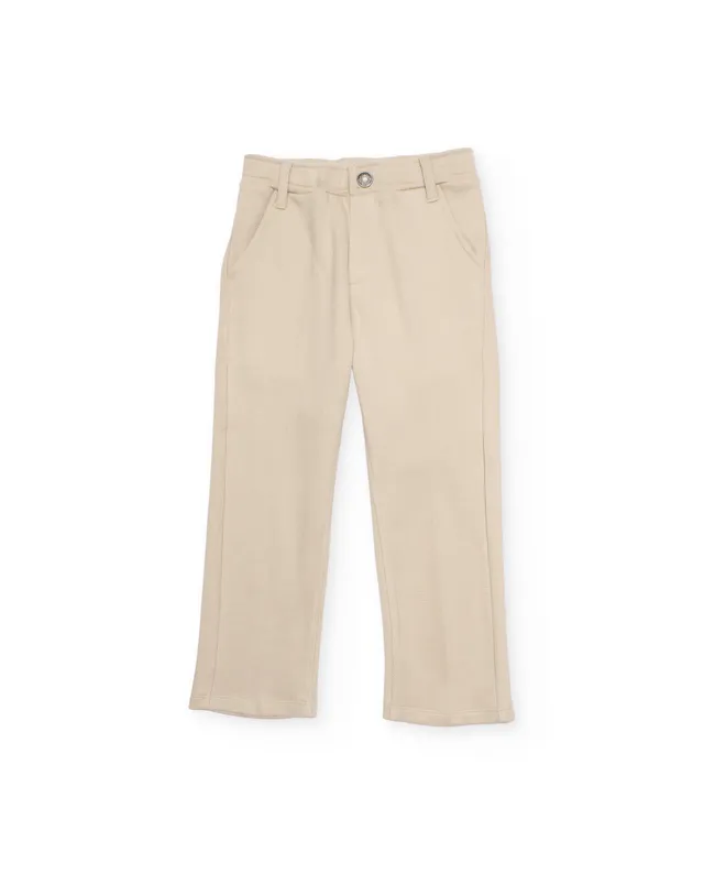 TucTuc Pantaloni bimbo dritto beige tasche cotone