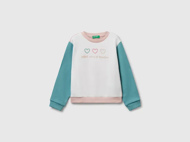 United Colors of Benetton Felpa Glitter Cotone Bambino Taglia 104