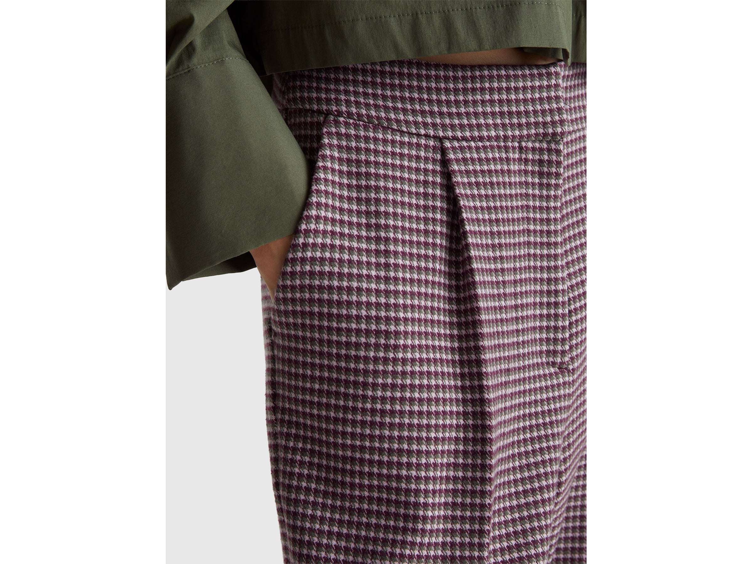 United Colors of Benetton Trousers Flanella Pied de Poule 42