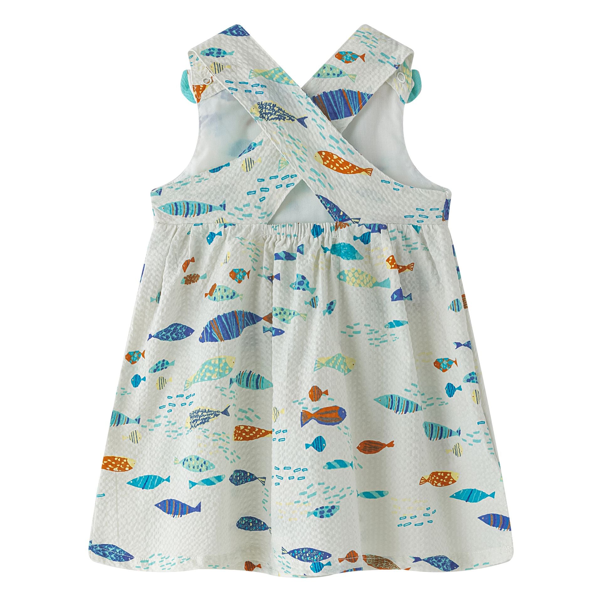 NEWNESS Pesciolini Vestito Bimba Cotone 12-18 Mesi