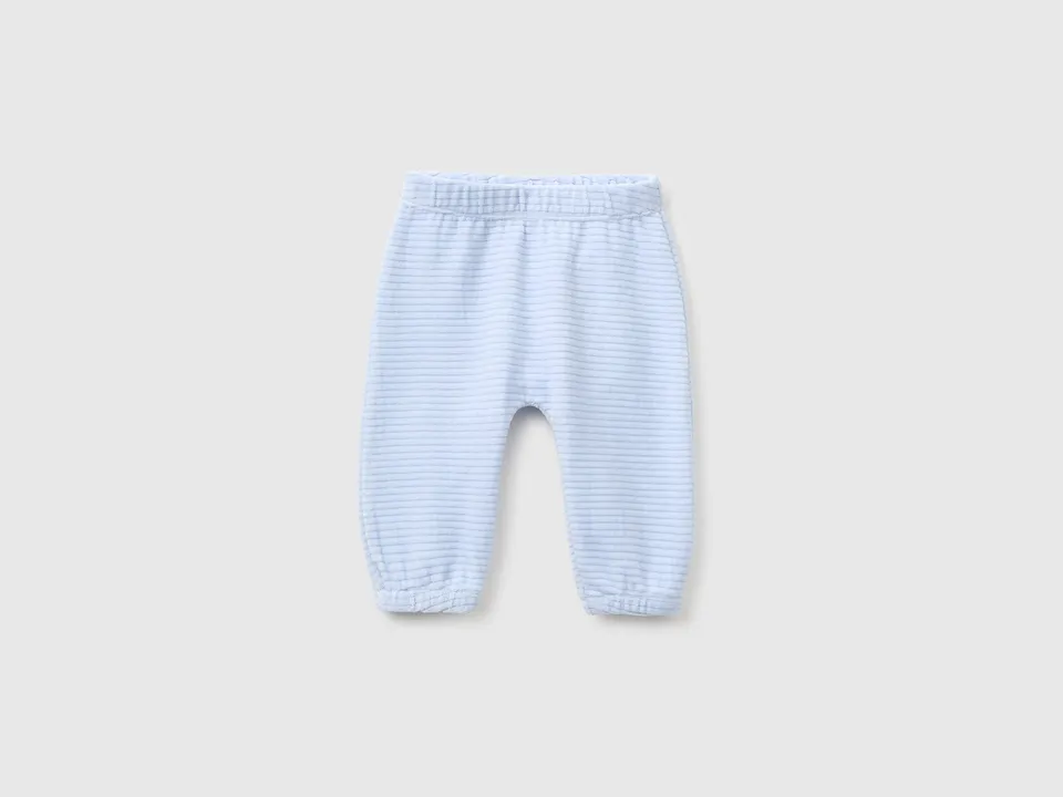 United Colors of Benetton pantaloni neonato ciniglia ricamo cotone