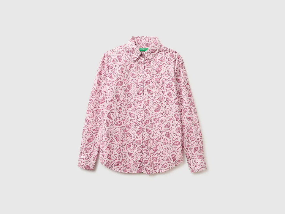 United Colors of Benetton Shirts Camicia Fantasia Cotone M