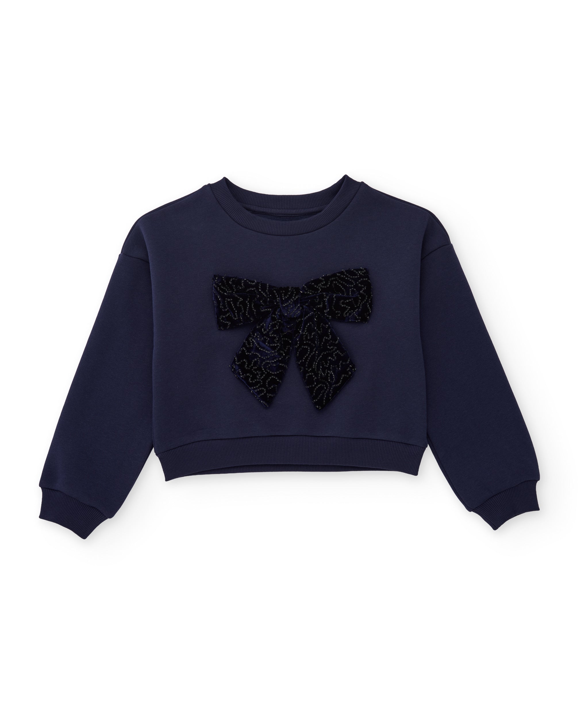 TucTuc Felpe felpa bambina blu navy fiocco