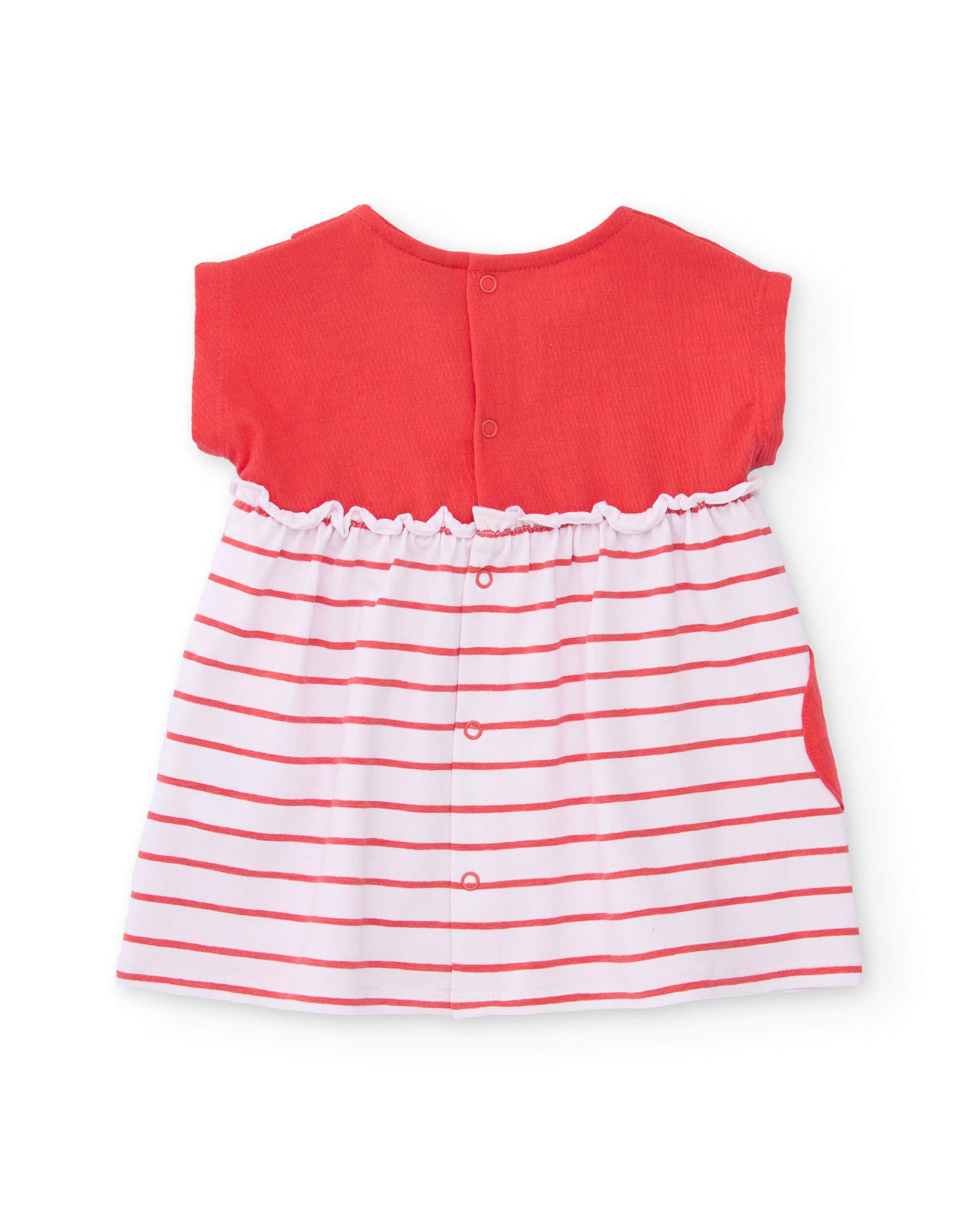TucTuc Vestiti Neonata Rosso 0-24 Mesi Tasca Fragola+Righe