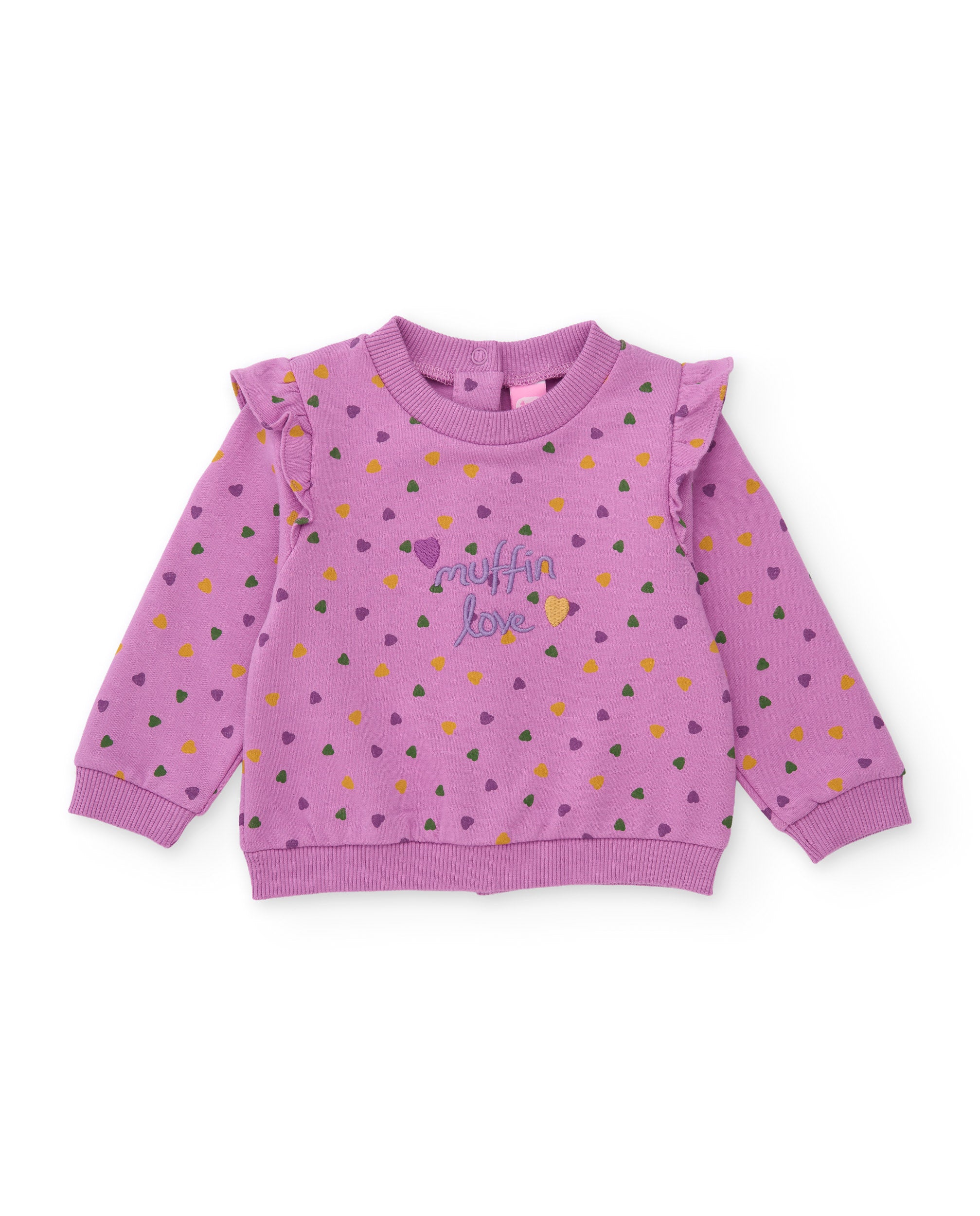 TucTuc Completi felpa neonato viola cuori 2 pezzi