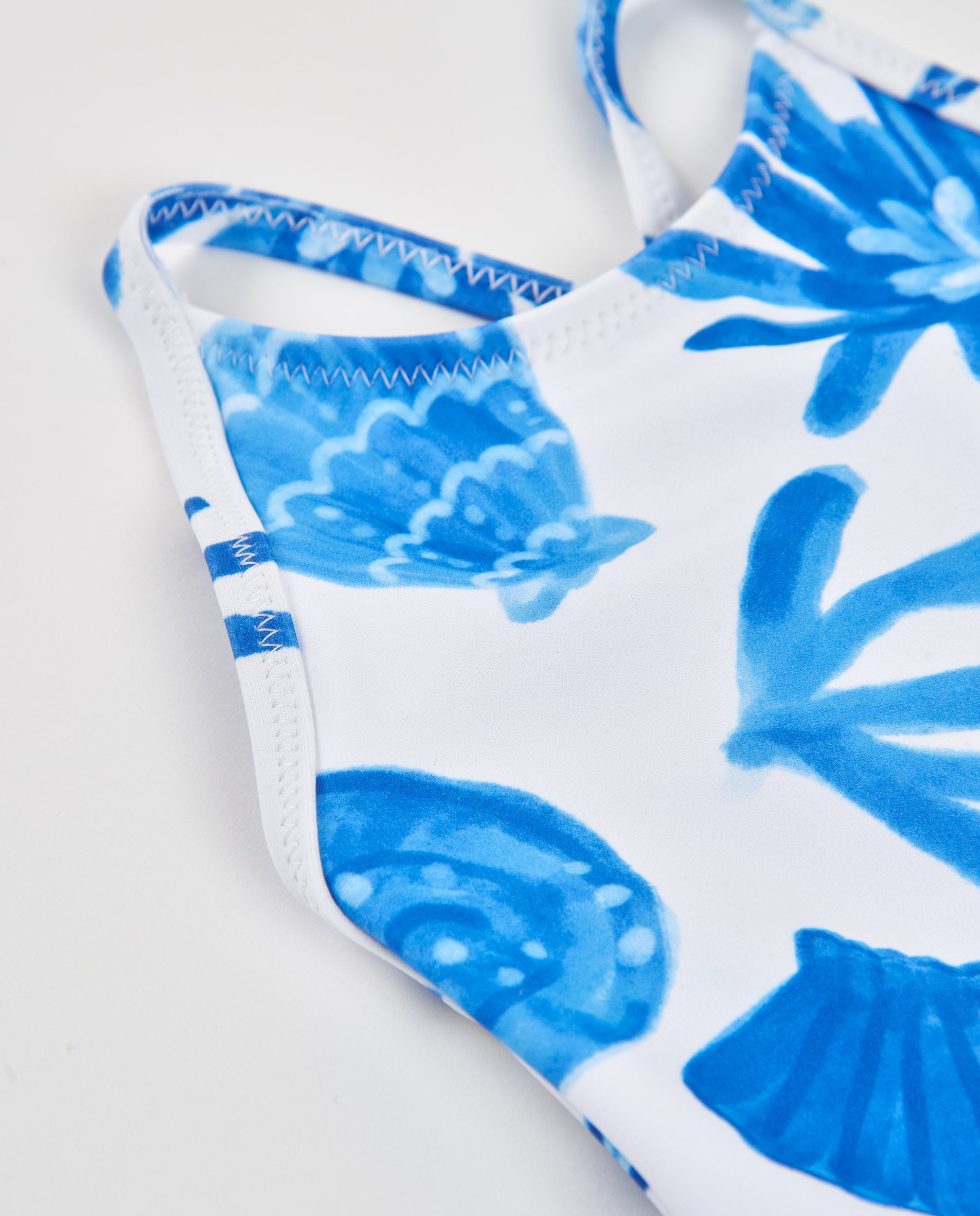 TucTuc Costumi Da Bagno costume bambina bianco stampa mare