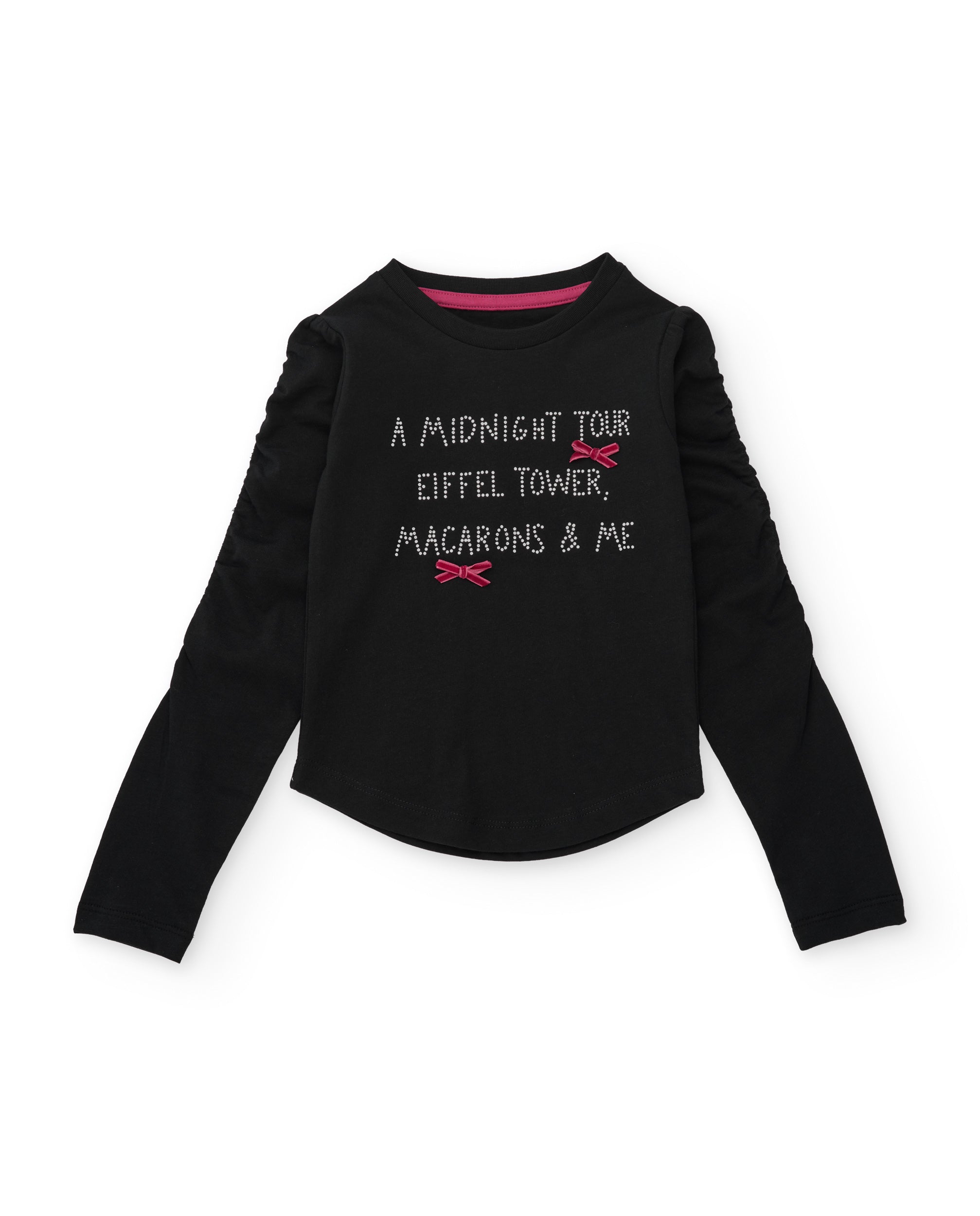 TucTuc Magliette t-shirt bimba Nero fiocchi manica lunga