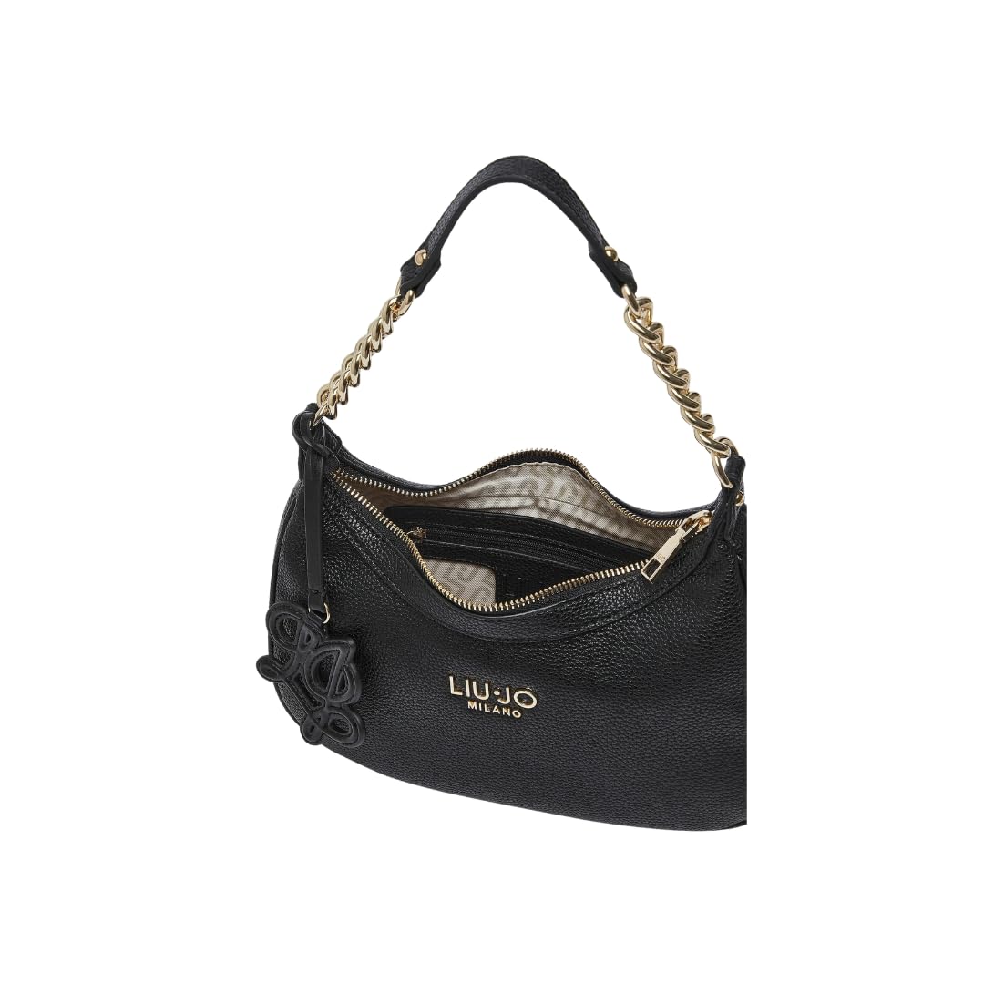 Liu Jo Jeans AF6207 ES039 Borsa Hobo Nera Similpelle
