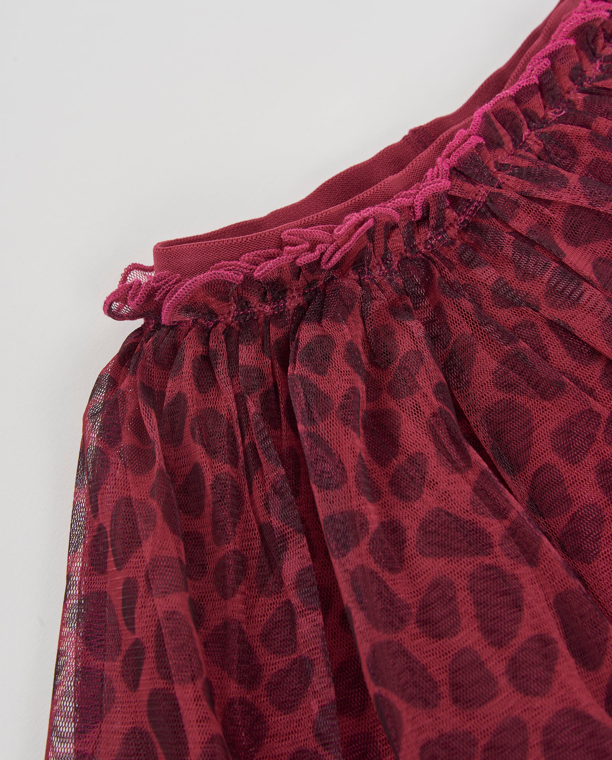 TucTuc Geo-Logic Gonna Bambina Bordeaux Tulle Animalier