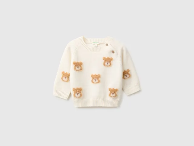 United Colors of Benetton maglione neonato animale 68 cotone