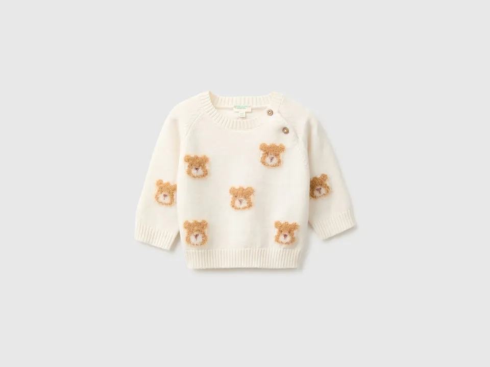 United Colors of Benetton maglione neonato animale 68 cotone