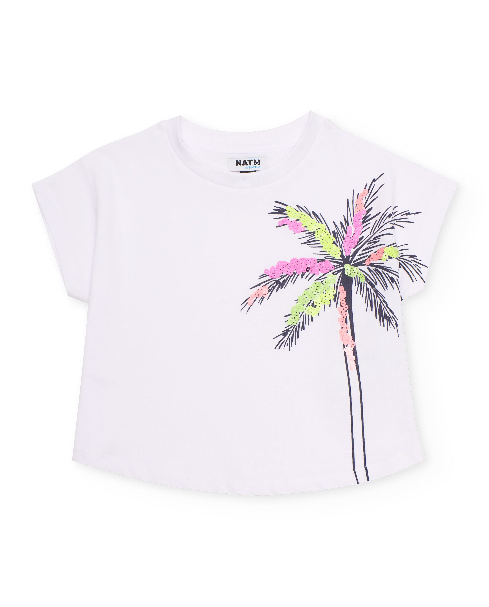 TucTuc Completi completo bambina palma bianco maglia estate
