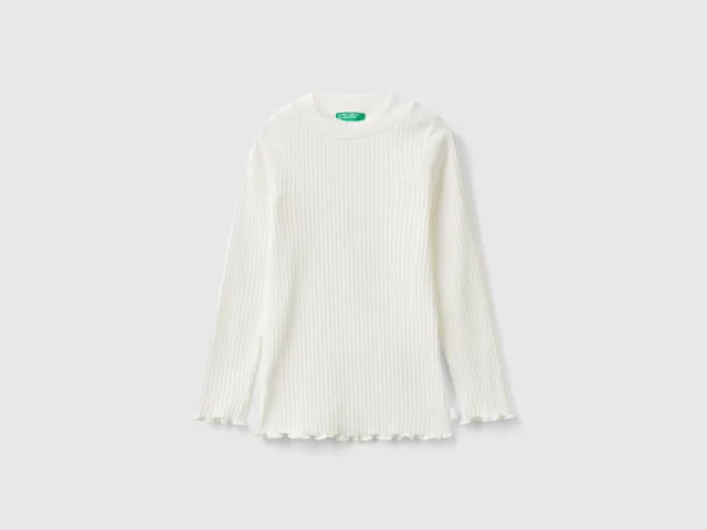 United Colors of Benetton T-Shirt Collo Alto Cotone Elasticizzato 104