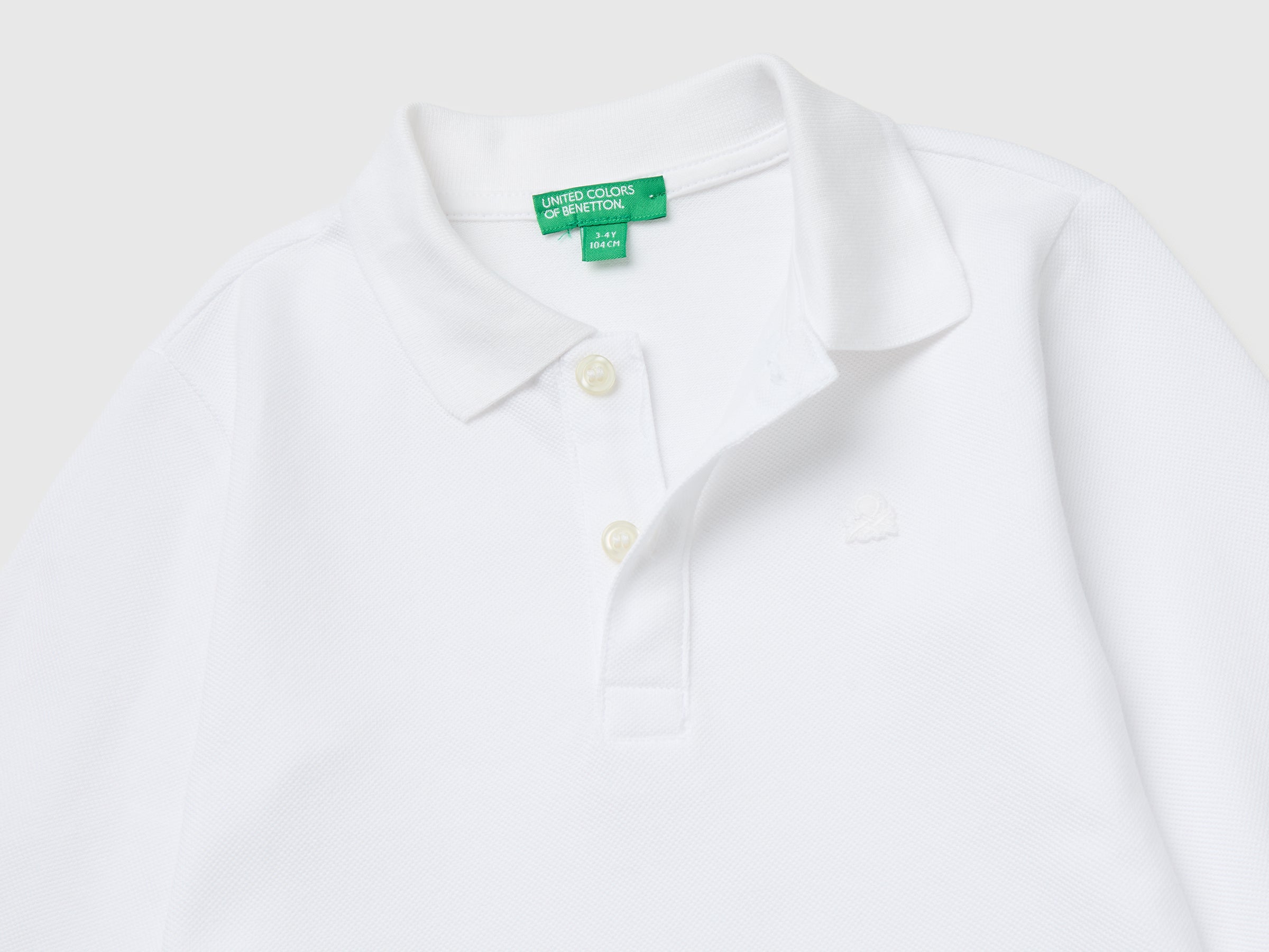 Benetton Polos Polo Manica Lunga Bambino Cotone Bio