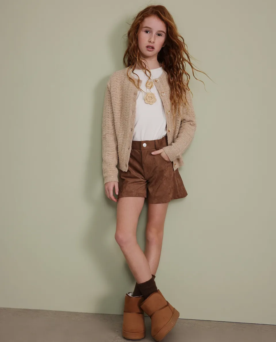 TucTuc Maglioni Cardigan bimba tricot bottoni beige 8 anni