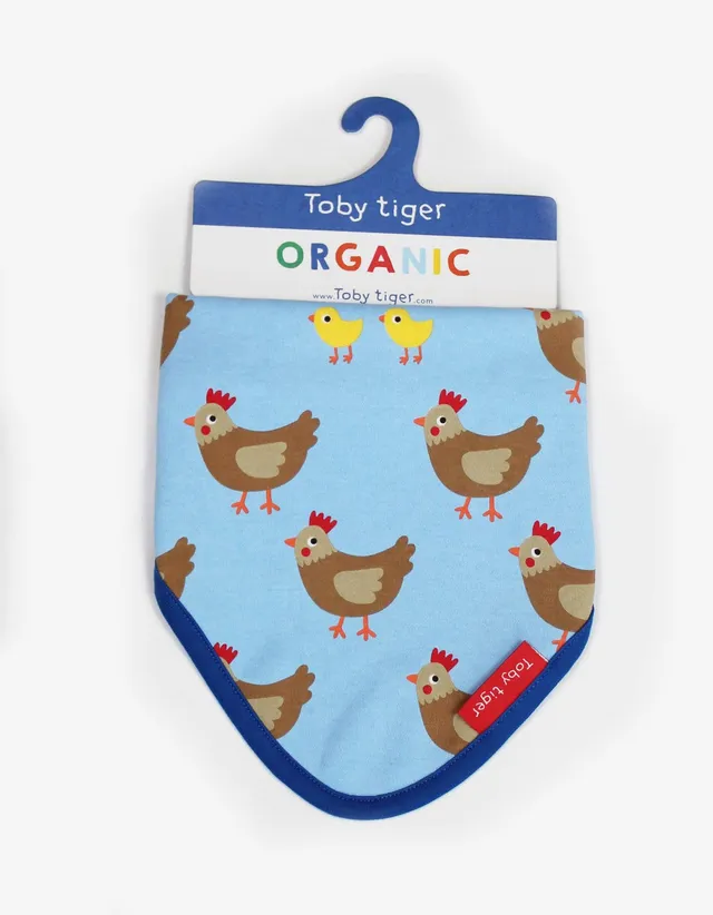 Toby Tiger Galline Bavaglino Triangolo Cotone Bio Neonato