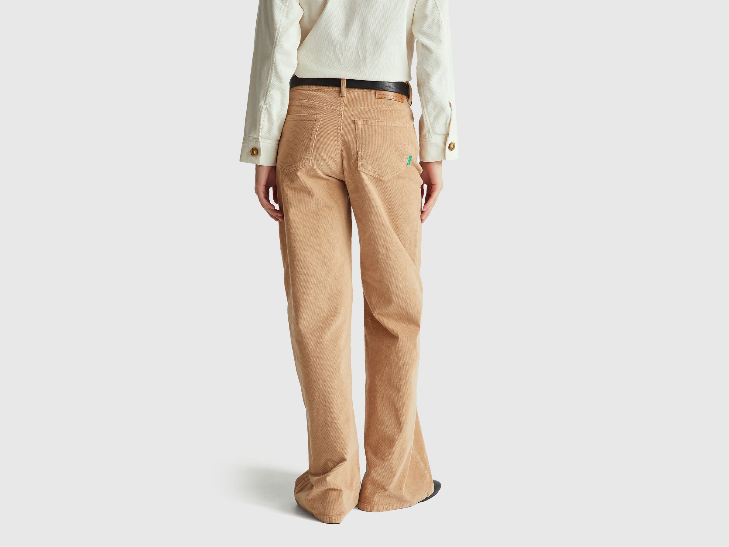Benetton pantaloni velluto 30 wide fit cotone stretch