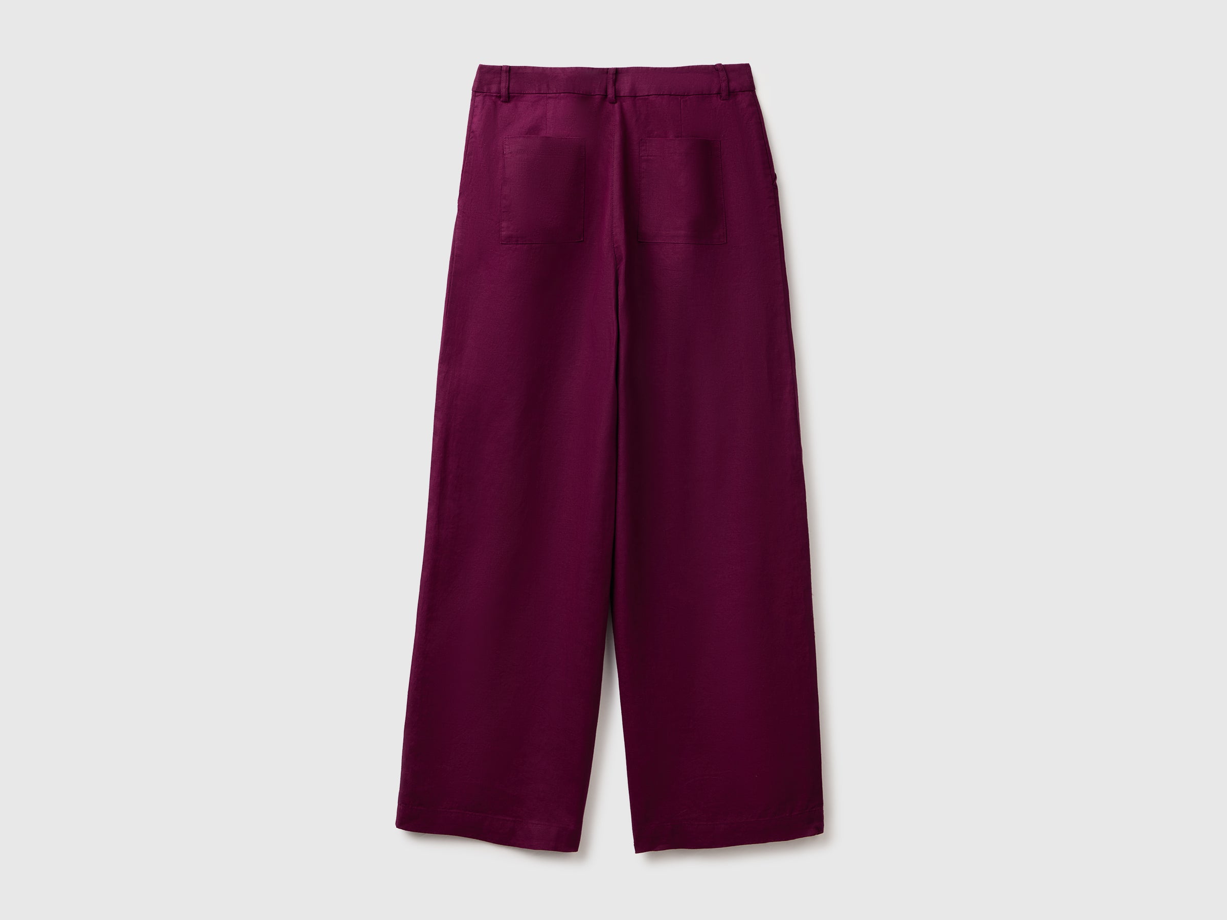 United Colors of Benetton Trousers pantaloni lino vita alta 40
