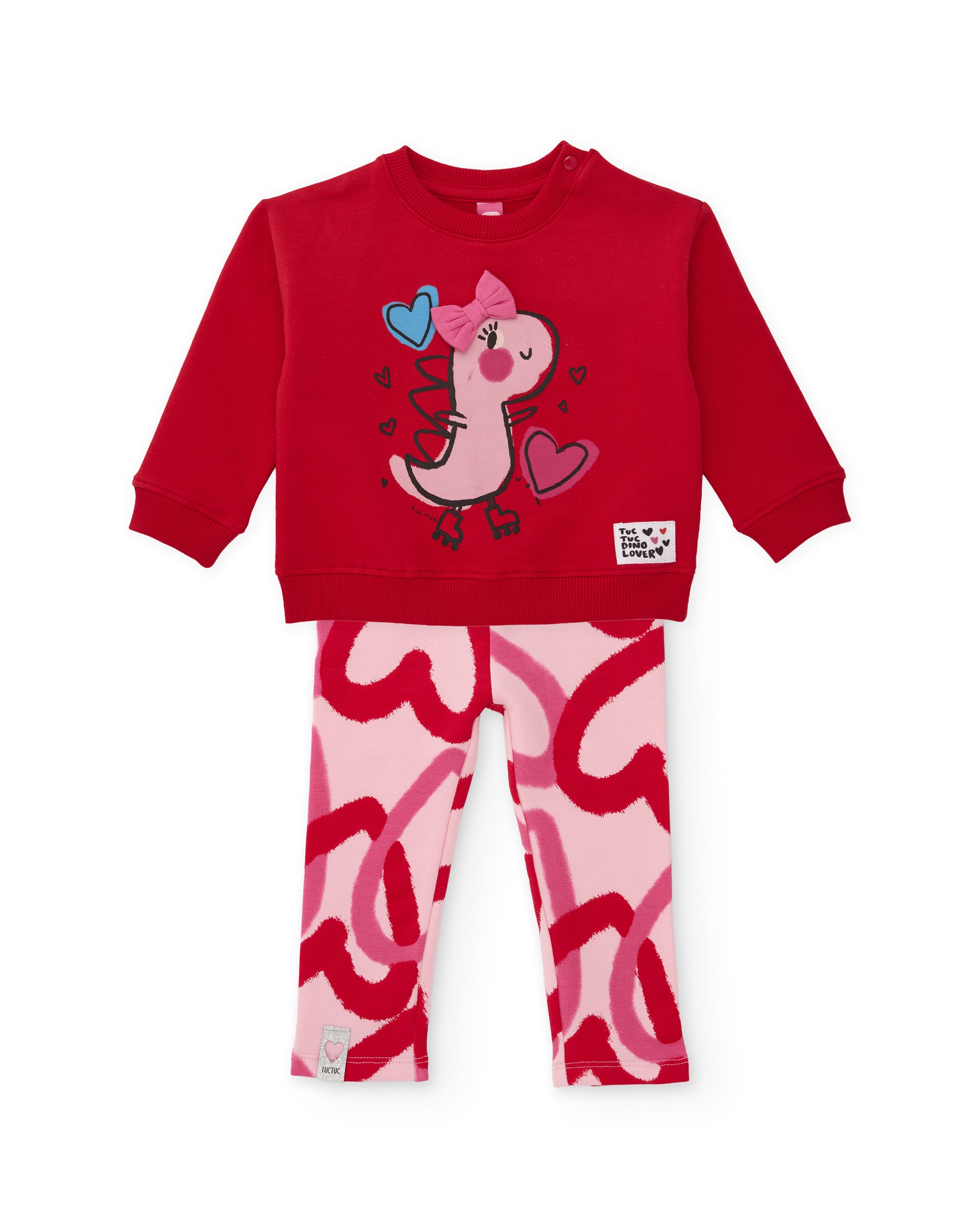 TucTuc Completi Felpa Leggings Bambina Rosso