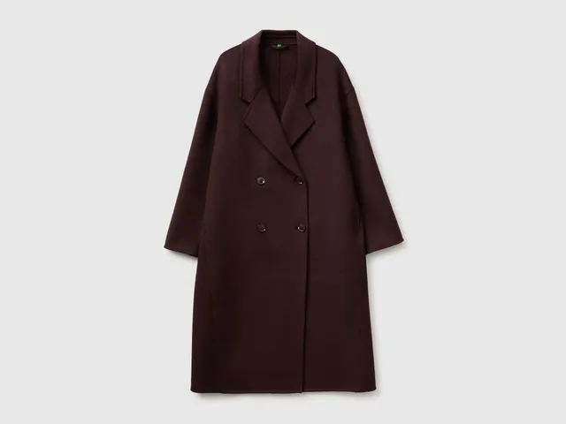 United Colors of Benetton Cappotto Lungo Doppiopetto Misto Lana
