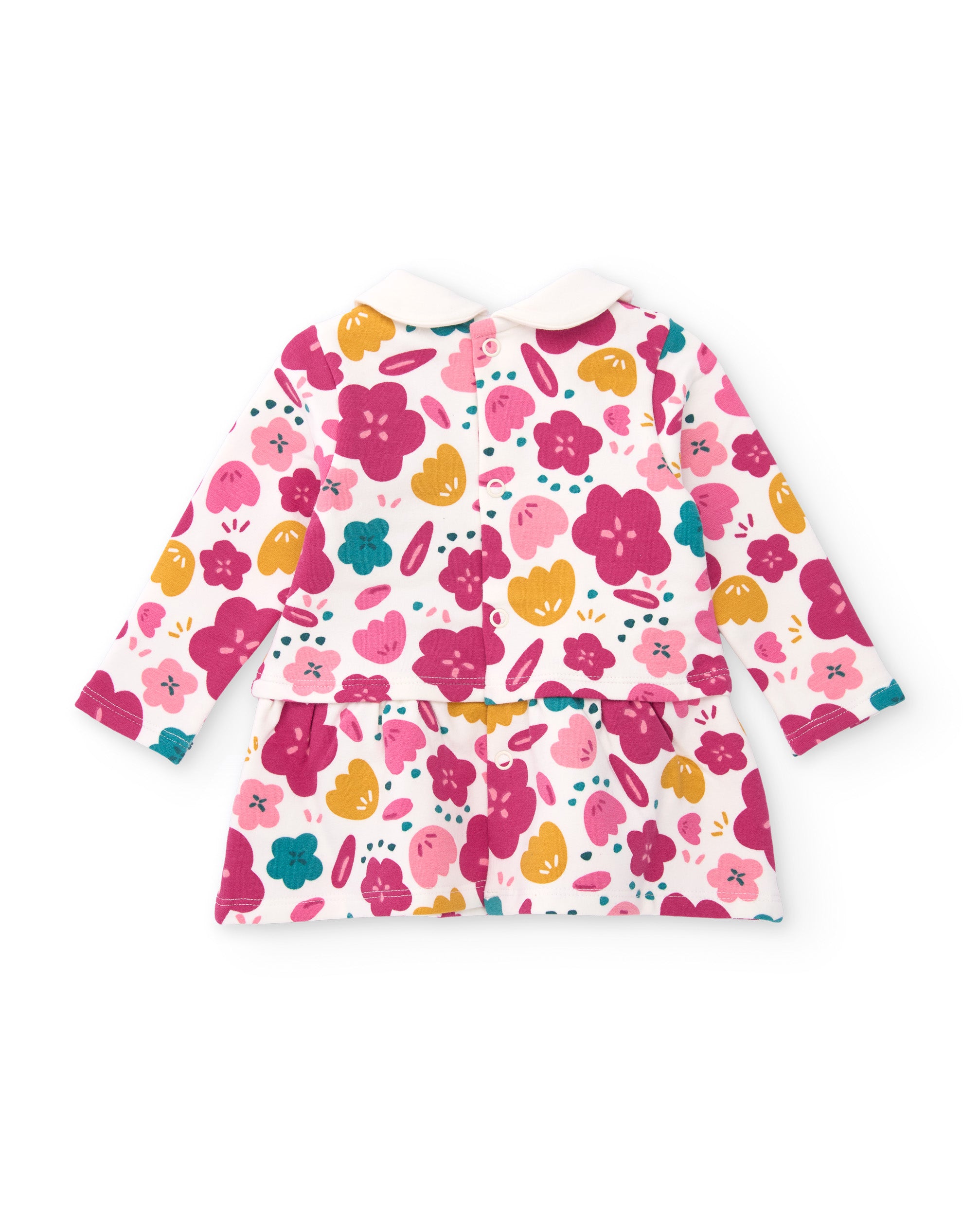 TucTuc Vestiti Vestito Felpa Neonata Multicolor Fiori Maniche Lunghe