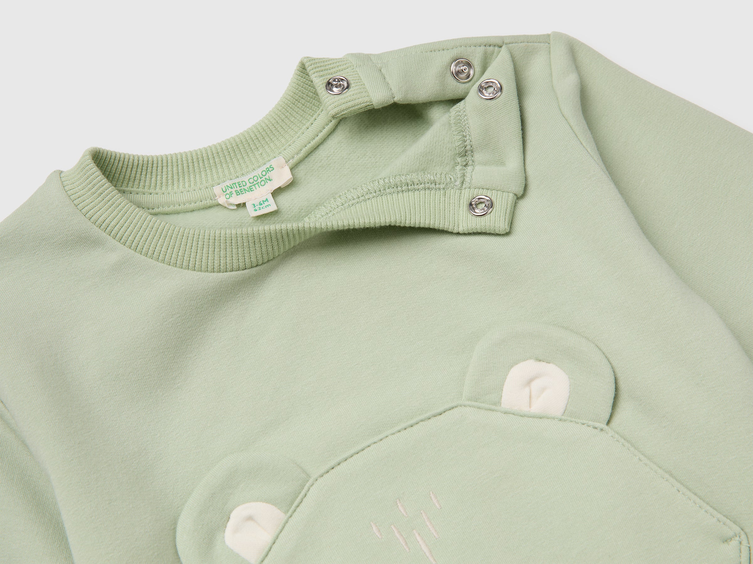 United Colors of Benetton Felpa bimbo cotone bio tasca animali 56