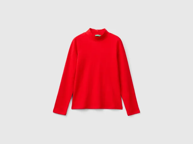 United Colors of Benetton maglietta cotone bio collo alto taglia L