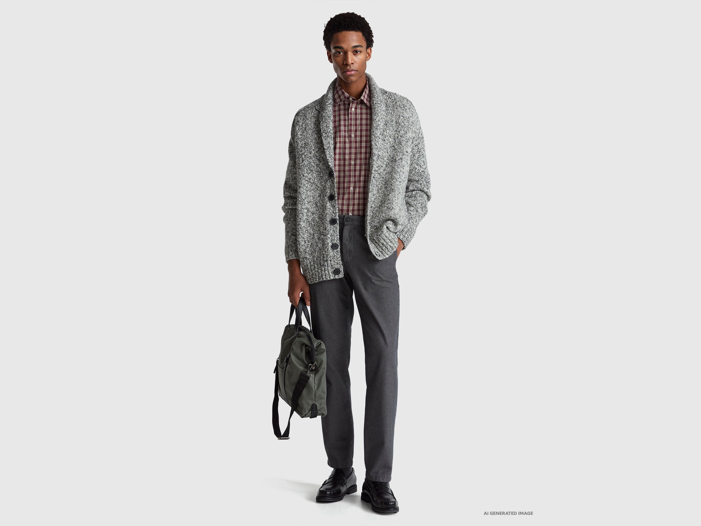 United Colors of Benetton Camicia quadri cotone manica lunga