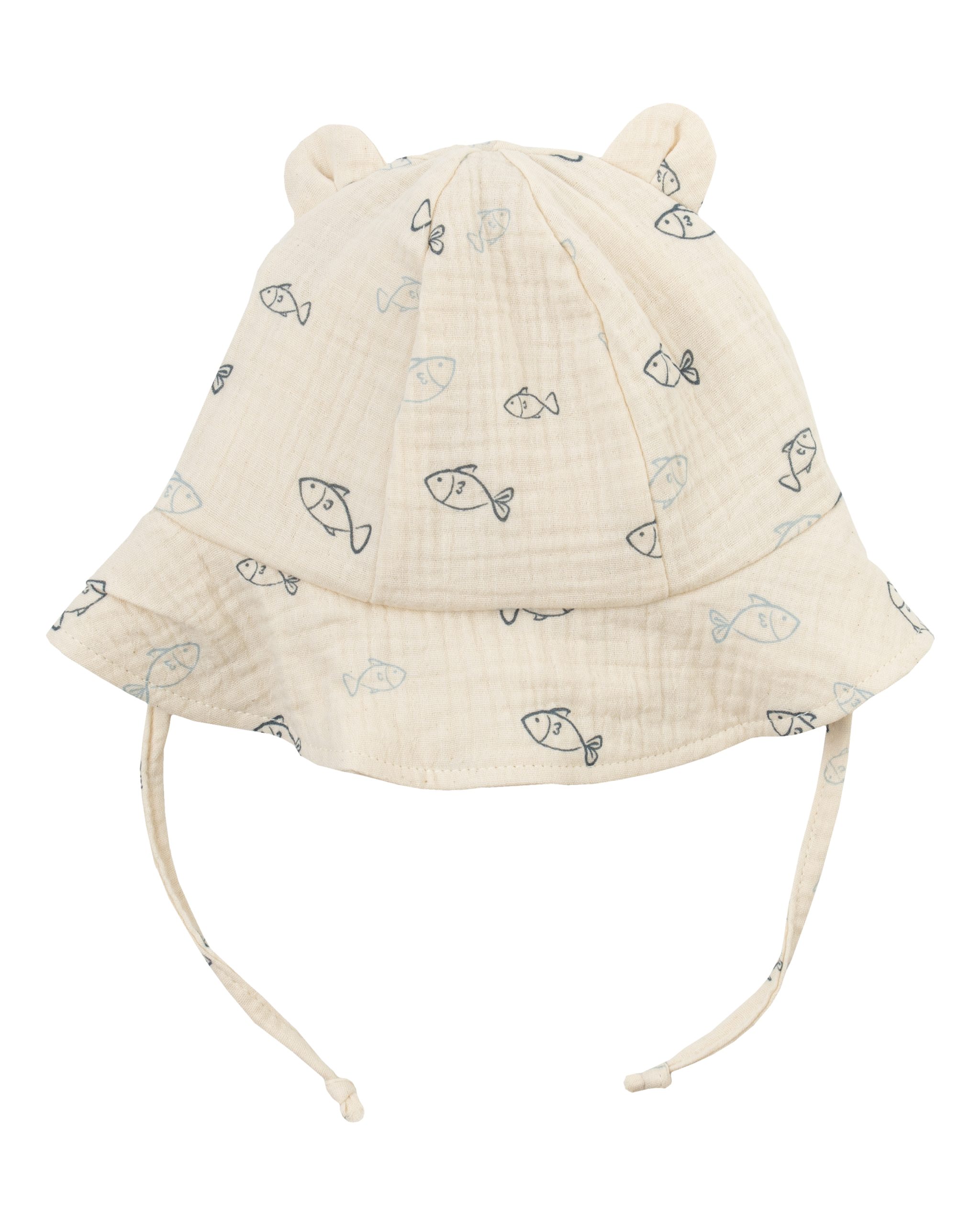 Woolly Organic Teddy Ears SS27 cappello neonato mussola Ecru