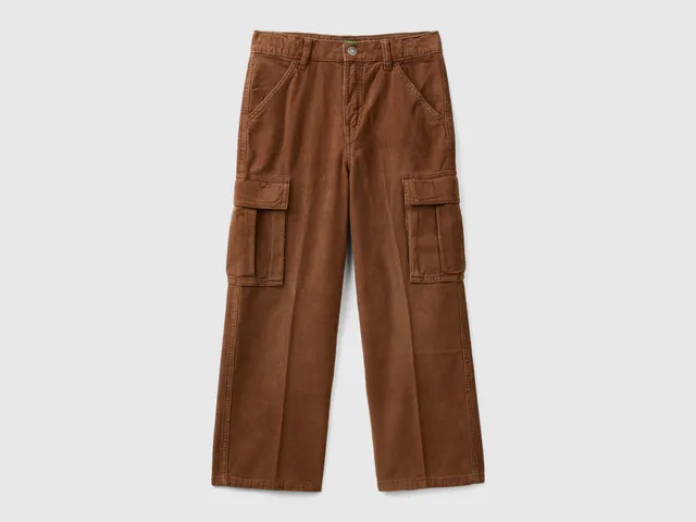 United Colors of Benetton pantaloni velluto cargo loose taglia M