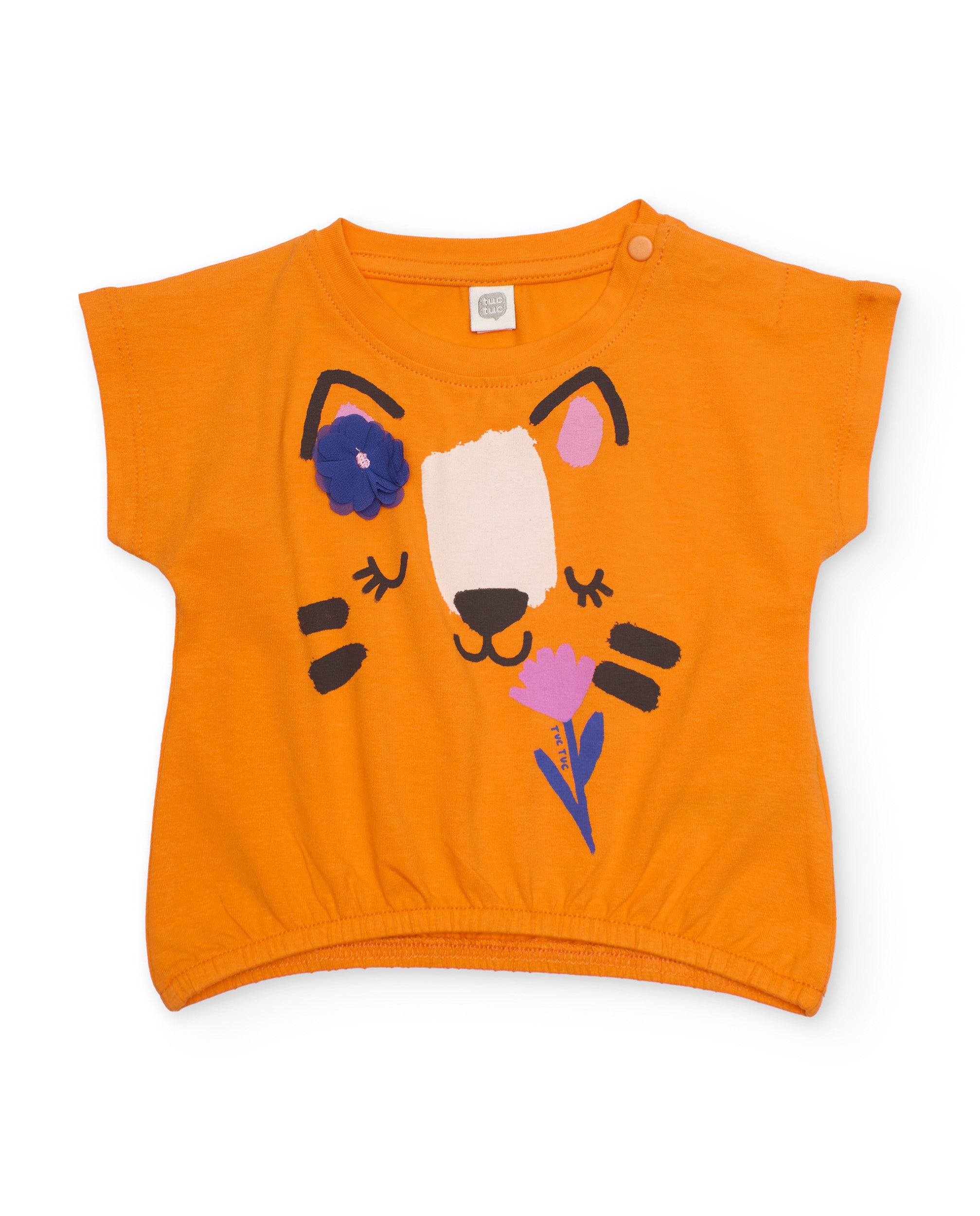 TucTuc Completi Completo bambina arancione maglia fiore