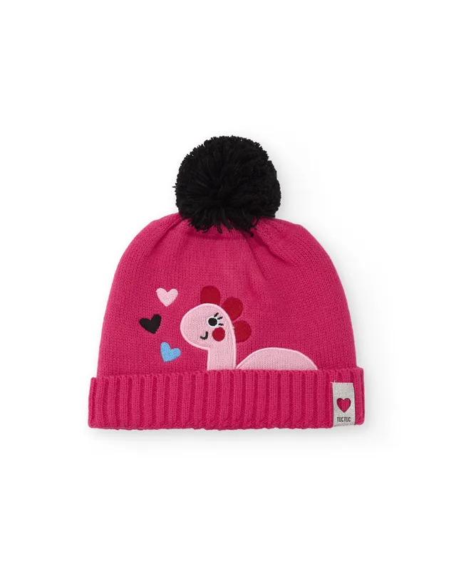 TucTuc Accessori Berretto Bambina Maglia Fucsia Dinosauro