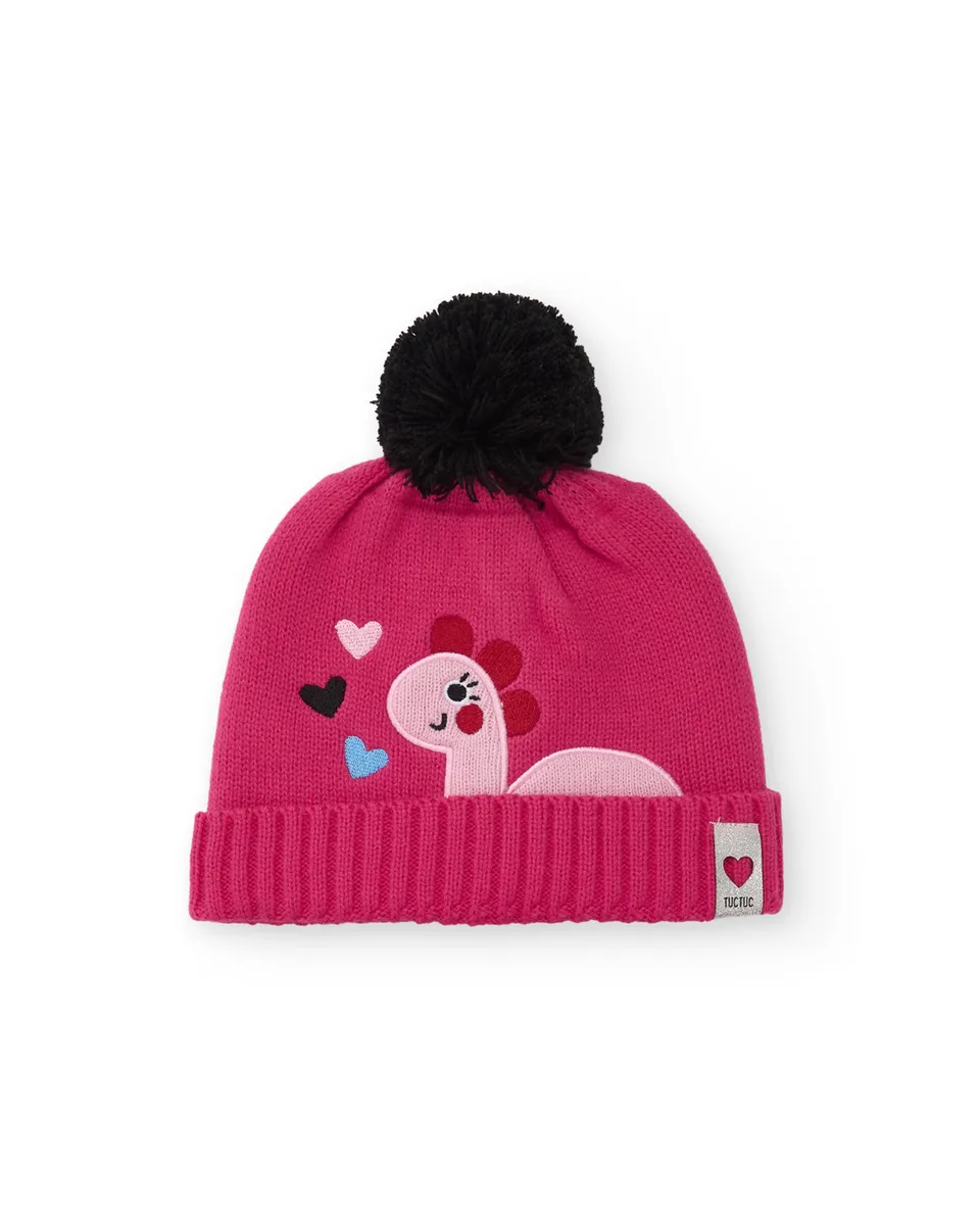 TucTuc Accessori Berretto Bambina Maglia Fucsia Dinosauro