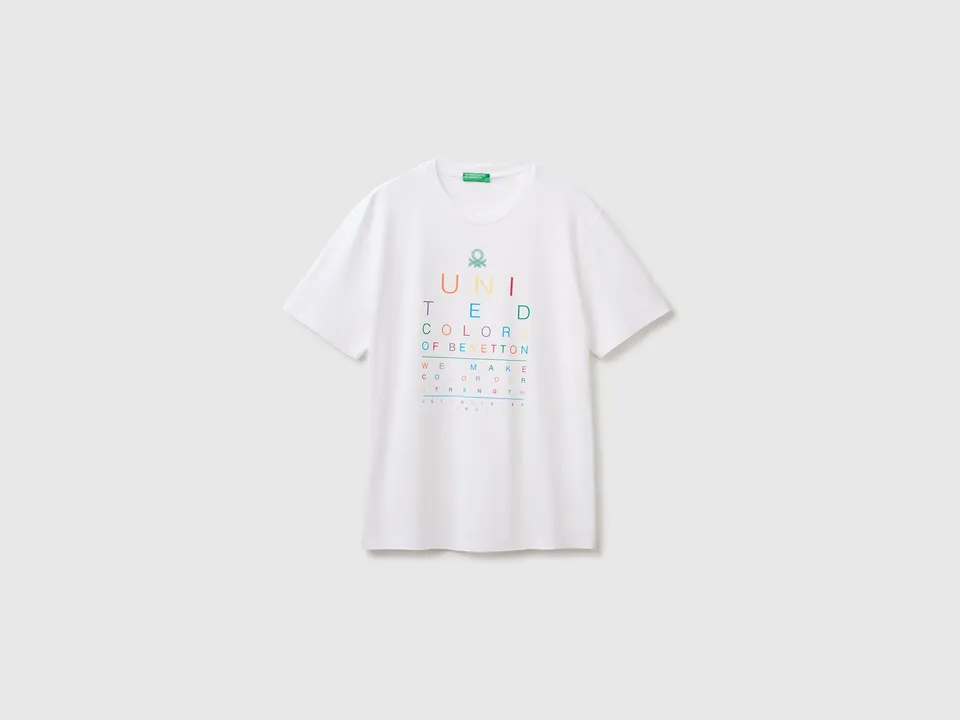 United Colors of Benetton T-shirt logo cotone maglietta XS
